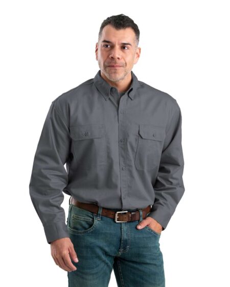 Berne Apparel SH21 Men’s Utility Lightweight Canvas Woven Dress Shirt