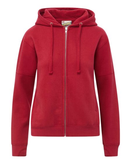 MV Sport W25165 Women’s Vintage Fleece Hooded Full-Zip Sweatshirt