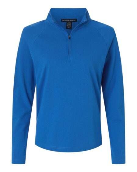 Devon & Jones DG402W Women’s Seaton Pebble Textured Quarter-Zip Pullover
