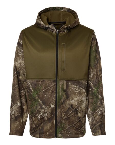 RealTree RT5204 Unisex Realtree® Performance Colorblocked Full-Zip Hooded Sweatshirt