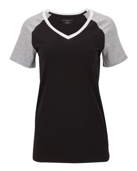 Boxercraft BW2204 Women’s Colorblocked V-Neck T-Shirt