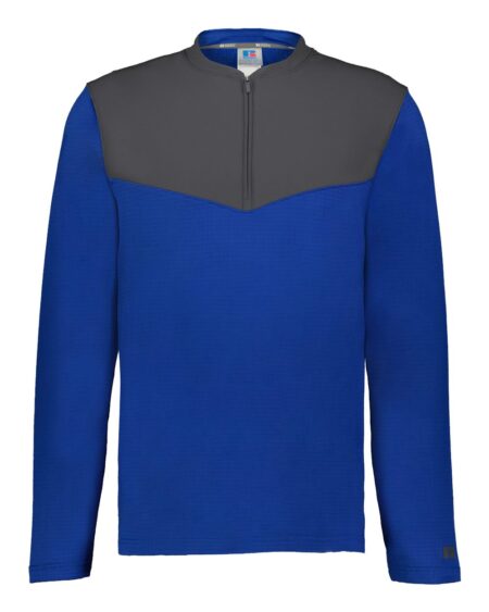 Russell Athletic R03GKM Unisex Sideline Grid Fleece Quarter-Zip Pullover