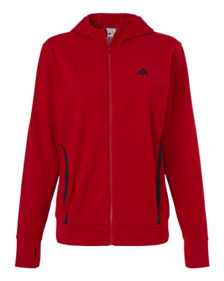 Adidas AT209 Women’s Game & Go Fleece Full-Zip Hooded Sweatshirt