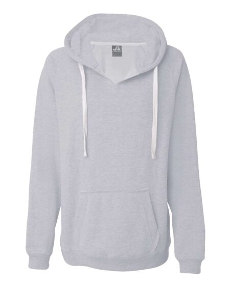 J. America 8836 Women’s Sueded V-Neck Hooded Sweatshirt