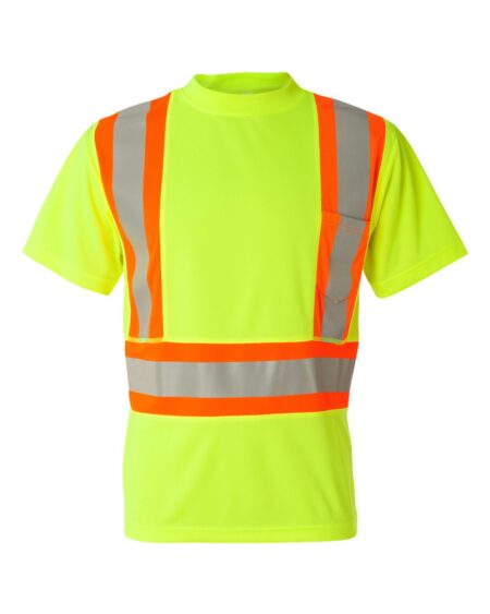 Kishigo 9120-9121 Unisex Class 2 Flat Stitch Self-Fabric Panels T-Shirt
