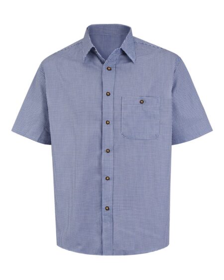 Red Kap SP84 Men’s Mini-Plaid Uniform Short Sleeve Shirt
