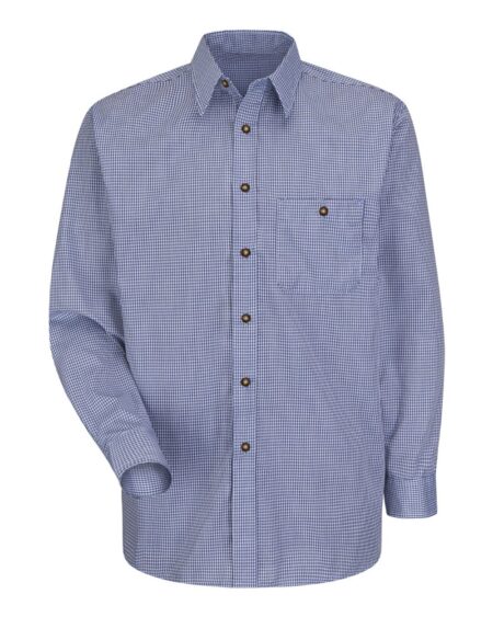 Red Kap SP74 Men’s Mini-Plaid Uniform Long Sleeve Shirt