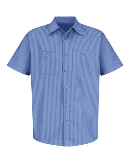 Red Kap SB22 Men’s Industrial Stripe Short Sleeve Work Shirt