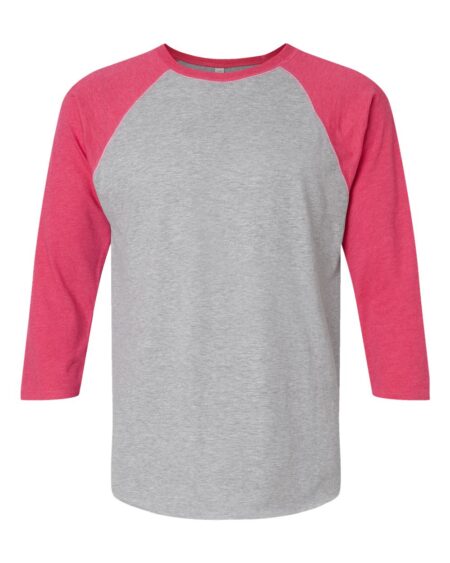 LAT 6930 Unisex Baseball Fine Jersey Three-Quarter Sleeve Tee