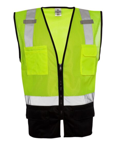 Kishigo 1509 Unisex Black Bottom Mesh Class 2 Vest