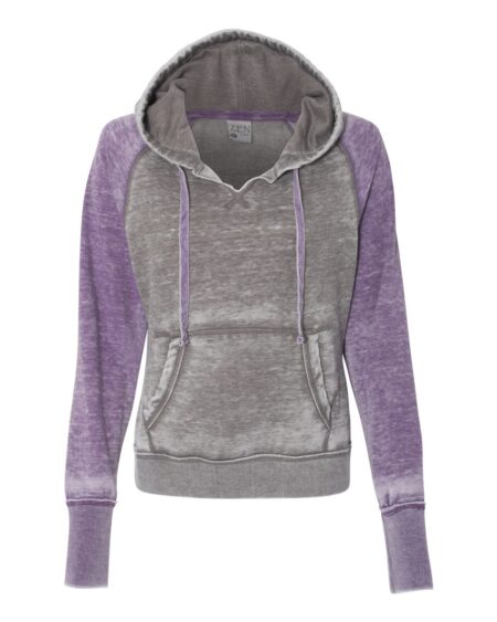 J. America 8926 Women’s Zen Fleece Raglan Hooded Sweatshirt
