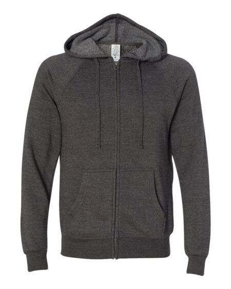 Independent Trading Co. PRM33SBZ Unisex Special Blend Raglan Full-Zip Hooded Sweatshirt
