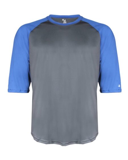 Badger 4133 Men’s B-Core Three-Quarter Sleeve Baseball T-Shirt