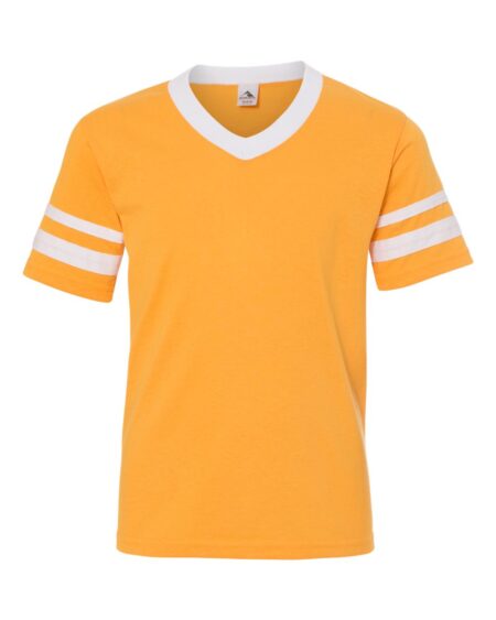 Augusta Sportswear 361 Youth V-Neck Jersey with Striped Sleeves