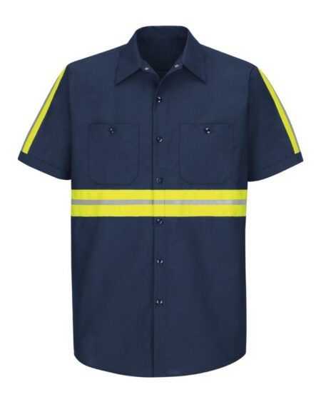 Red Kap SP24E Men’s Enhanced Visibility Industrial Work Shirt