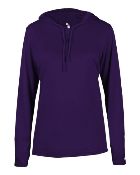 Badger 4165 Women’s B-Core Hooded Long Sleeve T-Shirt
