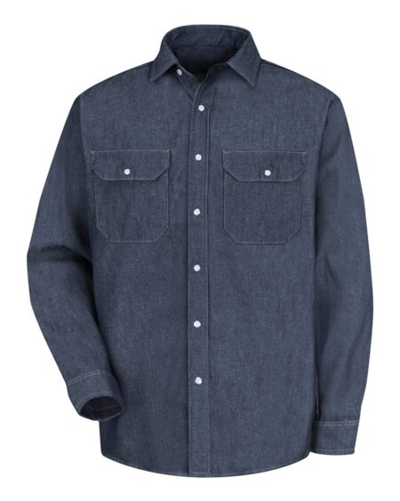 Red Kap SD78T Men’s Tall Deluxe Denim Long Sleeve Shirt