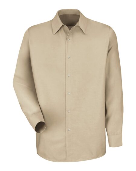 Red Kap SP16T Men’s Tall Specialized Pocketless Poplin Long Sleeve Work Shirt