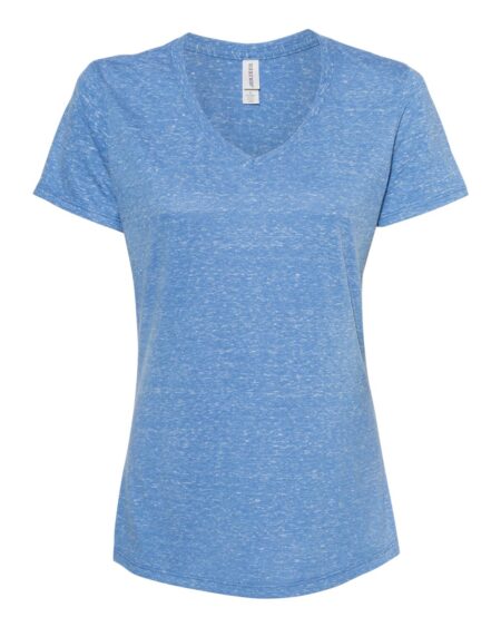 JERZEES 88WVR Women’s Snow Heather Jersey V-Neck T-Shirt