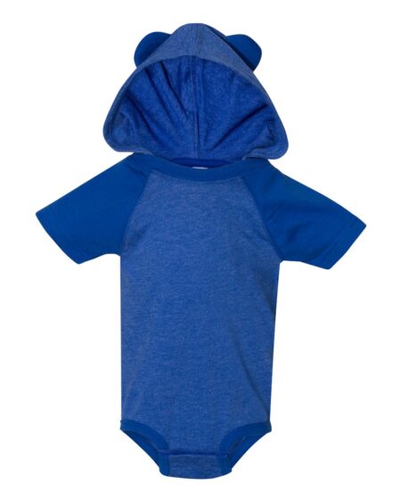 Rabbit Skins 4417 Infant Fine Jersey Raglan Bodysuit with Hood & Ears