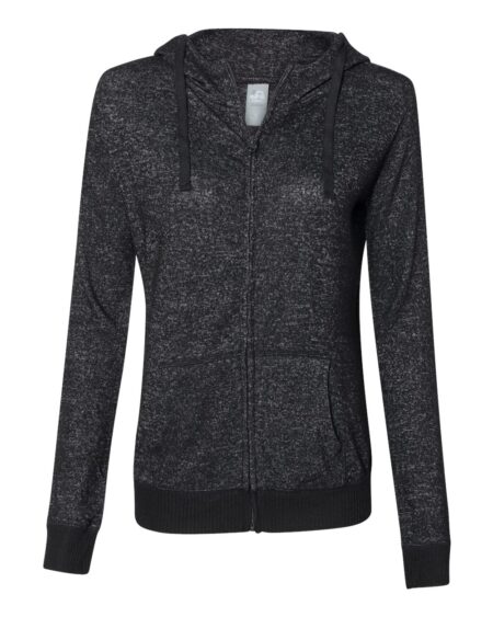 J. America 8656 Women’s Cozy Jersey Hooded Full-Zip
