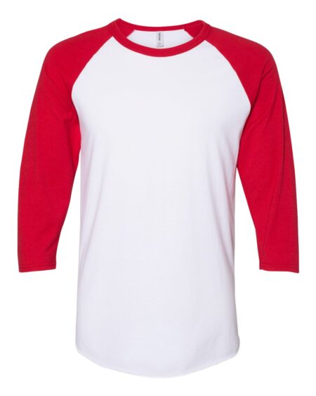 JERZEES 560RR Premium Blend Ringspun Three-Quarter Sleeve Raglan Baseball T-Shirt