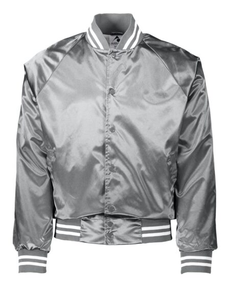 Augusta Sportswear 3610 Unisex Satin Baseball Jacket Striped Trim