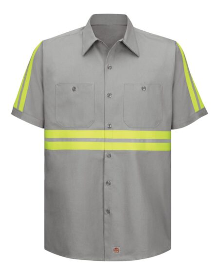 Red Kap SC40ET Men’s Tall Enhanced Visibility Short Sleeve Cotton Work Shirt