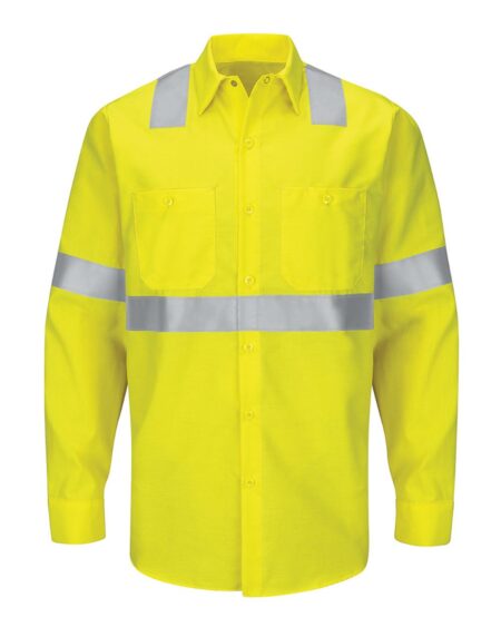Red Kap SY14 Men’s Enhanced & Hi-Visibility Long Sleeve Work Shirt