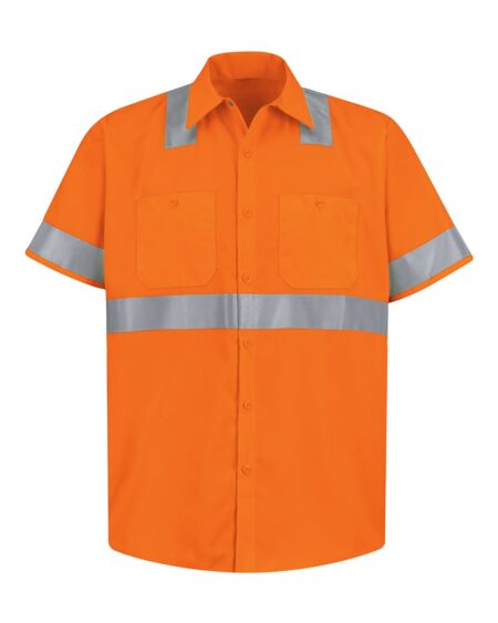 Red Kap SS24HVT Men’s Tall High Visibility Safety Short Sleeve Work Shirt