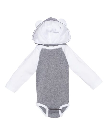 Rabbit Skins 4418 Infant Fine Jersey Character Hooded Long Sleeve Bodysuit with Ears
