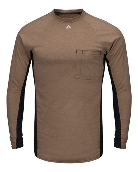 Bulwark MPS8 Men’s Long Sleeve FR Two-Tone Base Layer with Concealed Chest Pocket – EXCEL FR
