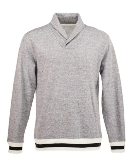 J. America 8704 Men’s Peppered Fleece Shawl Collar Sweatshirt