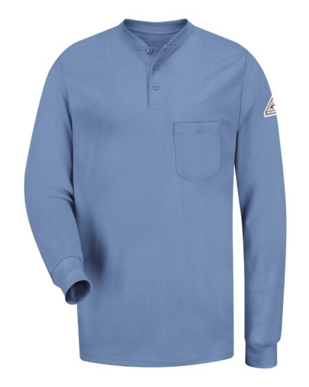 Bulwark SEL2 Men’s Long Sleeve Tagless Henley Shirt