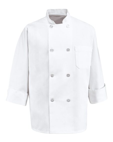 Chef Designs 0403T Eight Pearl Button Chef Coat – Tall Sizes