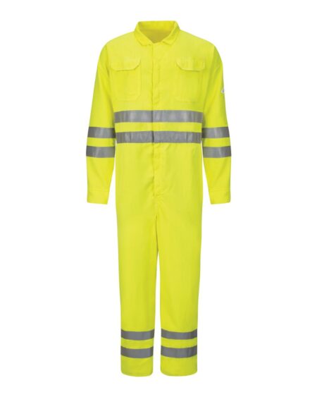 Bulwark CMD8 Men’s Hi-Vis Deluxe Coverall with Reflective Trim – CoolTouch® 2 – 7 oz.