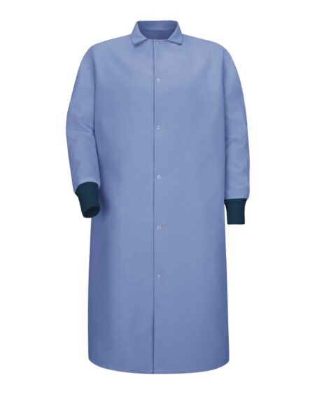 Red Kap KS60 Unisex Gripper-Front Pocketless Butcher Coat With Knit Cuffs