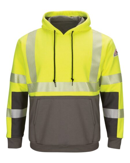 Bulwark SMB4T Men’s Tall Hi-Visibility Color-Blocked Hooded Sweatshirt