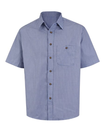 Red Kap SP84T Men’s Tall Mini-Plaid Uniform Short Sleeve Shirt