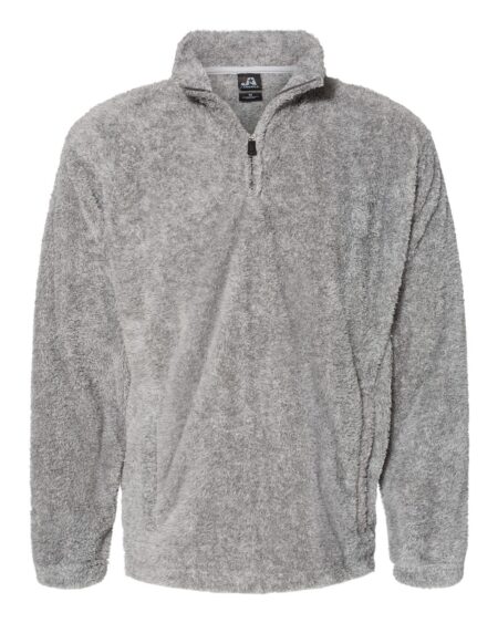 J. America 8464 Unisex Boundary Shag Frosty Sherpa Quarter-Zip Pullover