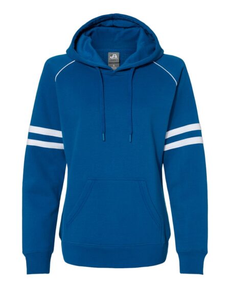 J. America 8645 Women’s Varsity Fleece Piped Hooded Sweatshirt