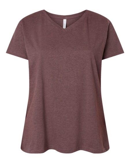 LAT 3817 Women’s Curvy Collection Fine Jersey V-Neck Tee