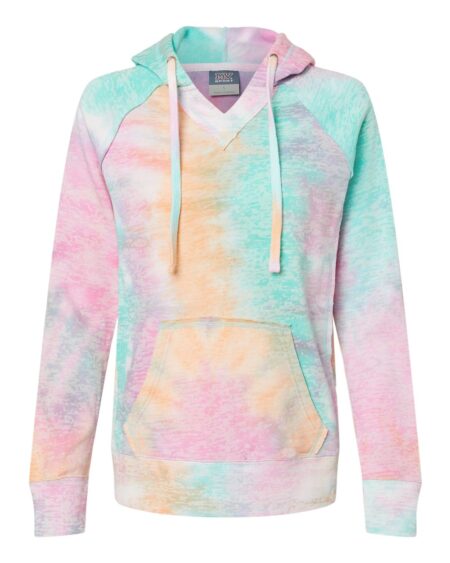 MV Sport W1162 Women’s Courtney Burnout V-Notch Hooded Sweatshirt